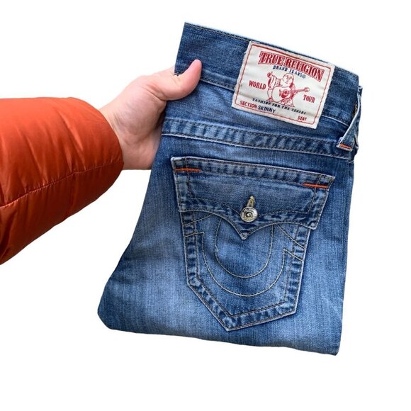 True Religion Jeans Size 30 SKINNY FLAP T Blue - Picture 4 of 9